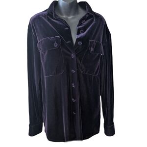 Stunning VINTAGE Purple velvet Shacket Shirt jacket Size 8